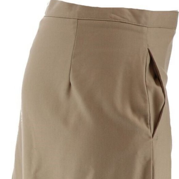 NWT LANDS' END UNIFORM BELOW KNEE SOLID A-LINE SKIRT KHAKI SIZE 3 - Picture 3 of 9